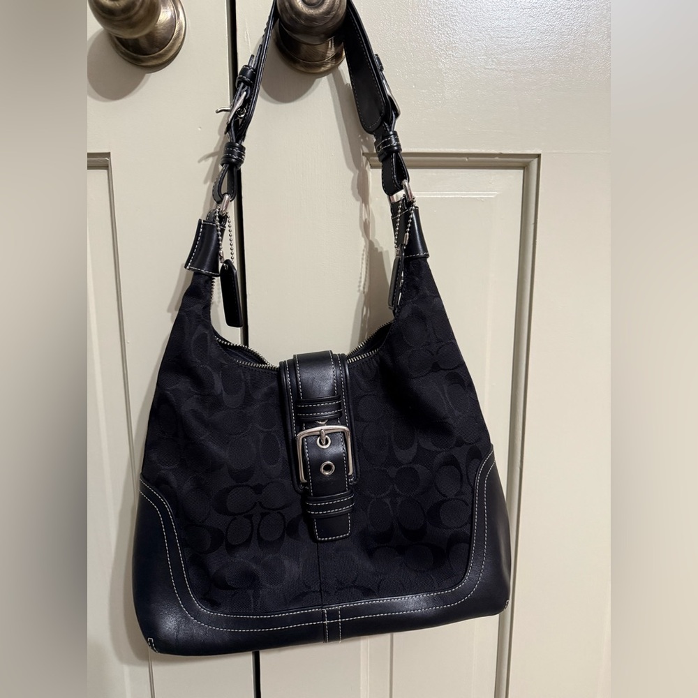 Coach Black Hamilton Signature Hobo Shoulder Bag